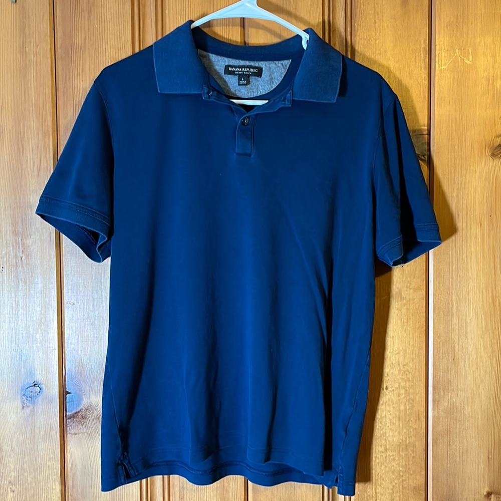Banana Republic, Luxury Touch Polo, Dark Blue, Size Large